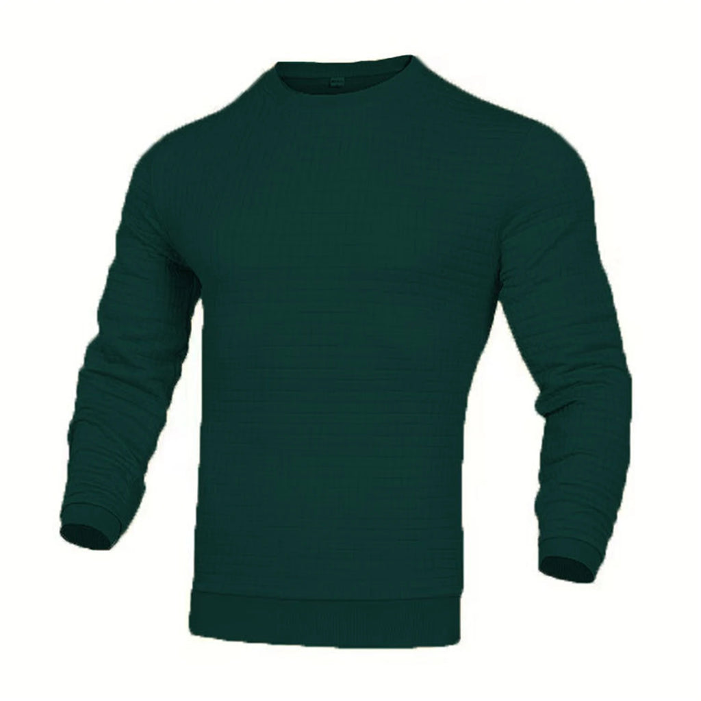 Hoodie Homme Col Rond Jacquard Carreaux Waffle Texture Fashion Casual Chaud Tendance Streetwear – Sweat À Capuche Motif Carreaux Premium | Mode Homme Streetwear Premium