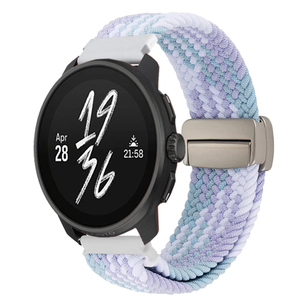 Bracelet Nylon Tressé Magnétique Suunto 20mm & 22mm – Compatible Ocean, Vertical, Race S, 5, 9 Peak Pro DLC & 3 Fitness | Premium