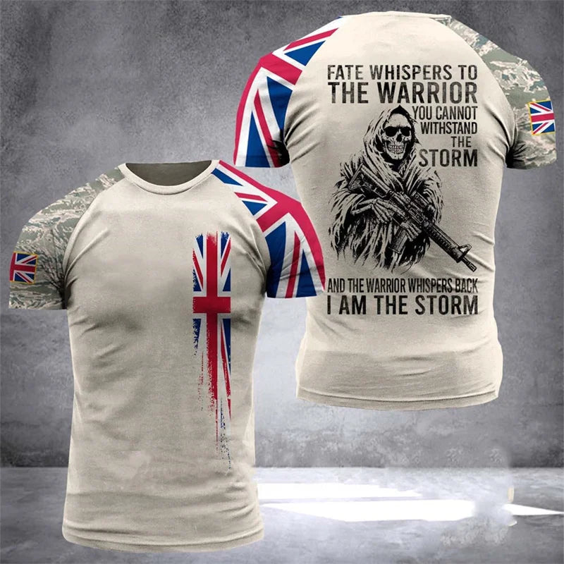 T-Shirt Homme Drapeau Britannique Graphic 3D Imprimé Camouflage Terrain Gym Haute Qualité Manches Courtes Été Casual Patriotique Tendance Confortable – T-Shirt Graphic 3D Premium Drapeau Britannique Camouflage | Mode Homme Graphic Premium