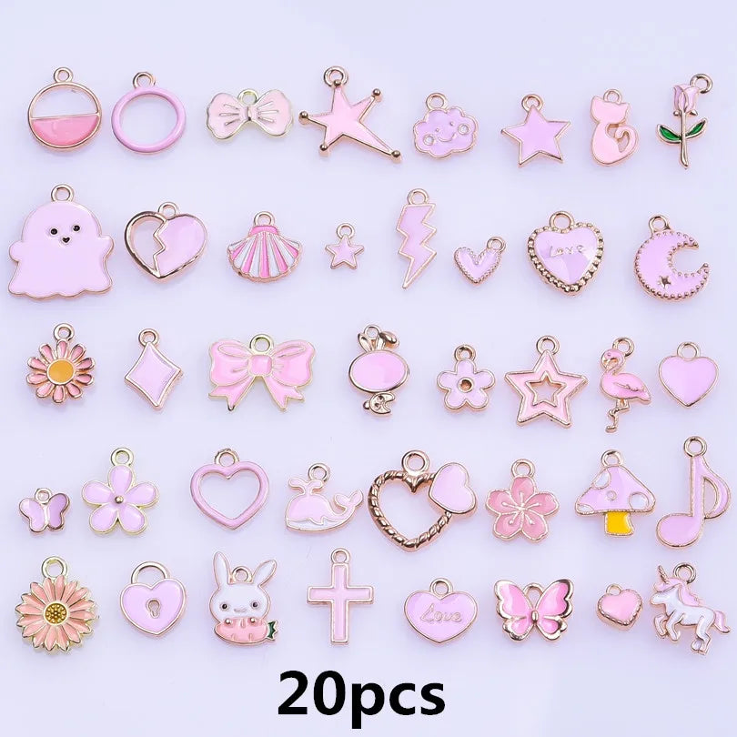 Pendentifs Émail & Breloques Fleurs Mix DIY – Matériaux Bijoux Fait Main en Vrac | Lot Assortiment Bracelet & Collier | Idéal Créatrices & Revendeuses