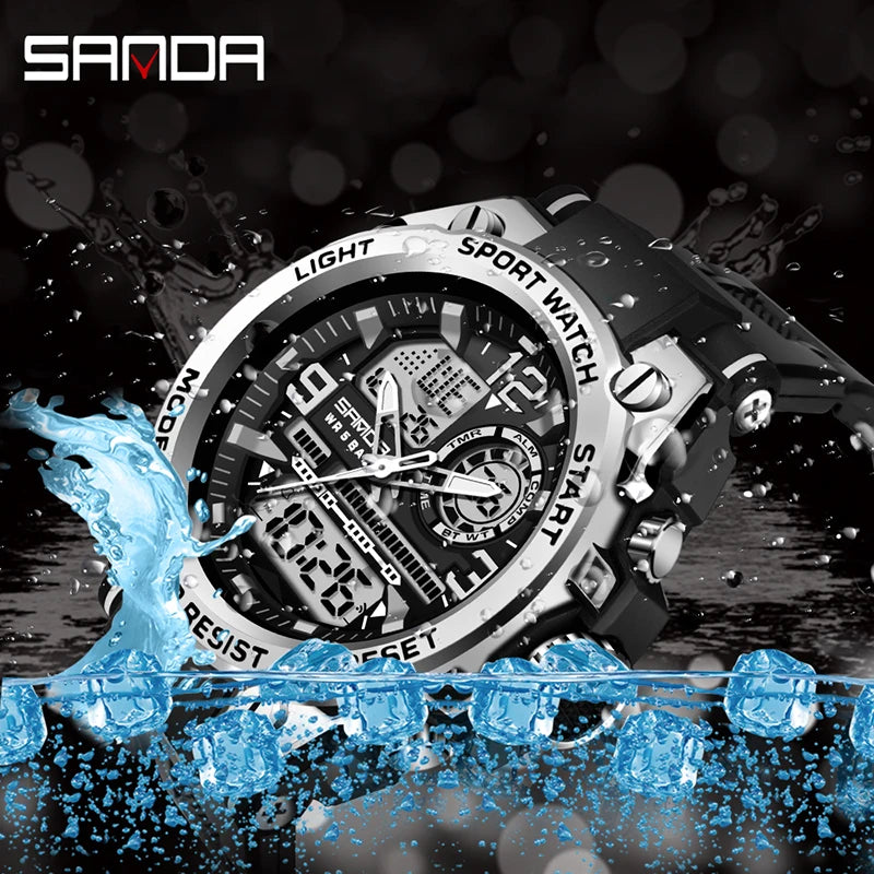 Montre Homme SANDA 6024 Militaire Sport Luxe Quartz 5ATM Étanche – Robuste & Fashion