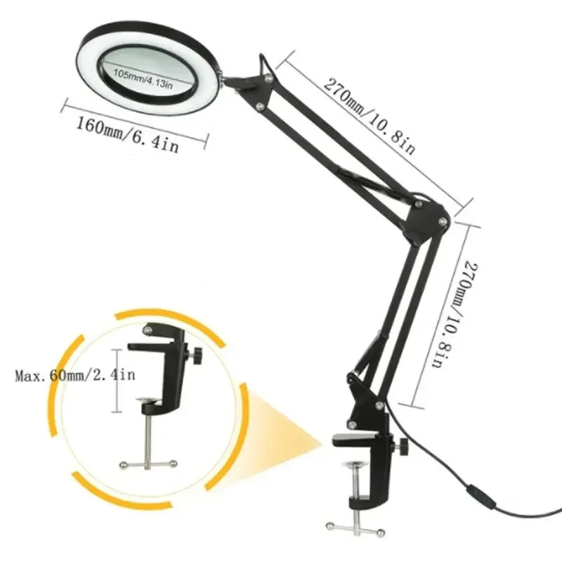 Loupe Lumineuse 72 LED USB 8X/10X – 3 Couleurs LED | Soin Beauté, Esthétique & Atelier | Lampe Loupe Professionnelle