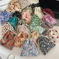 Trousse Maquillage Kawaii Florale - Pochette Cosmétiques & Voyage Cordon
