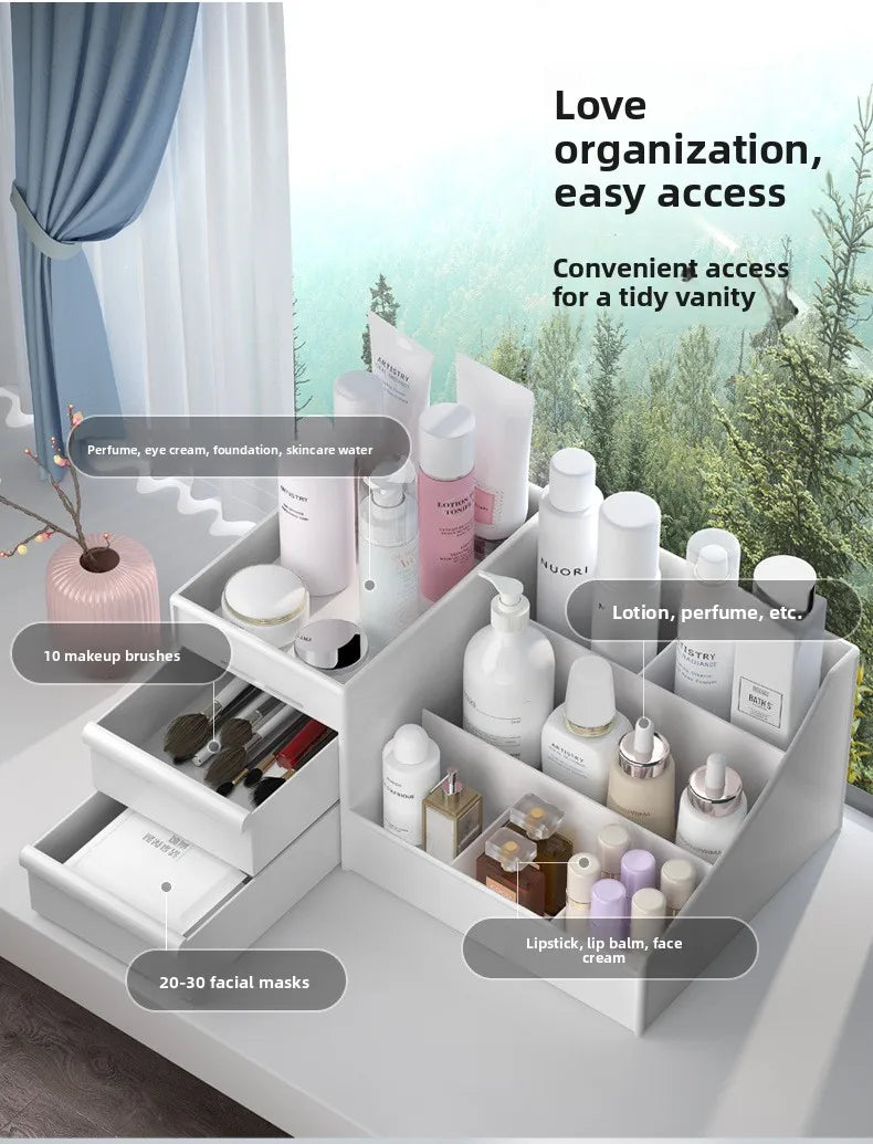 Organisateur Maquillage Tiroirs Plastique – Rangement Cosmétiques Salle de Bain Bureau Chambre
