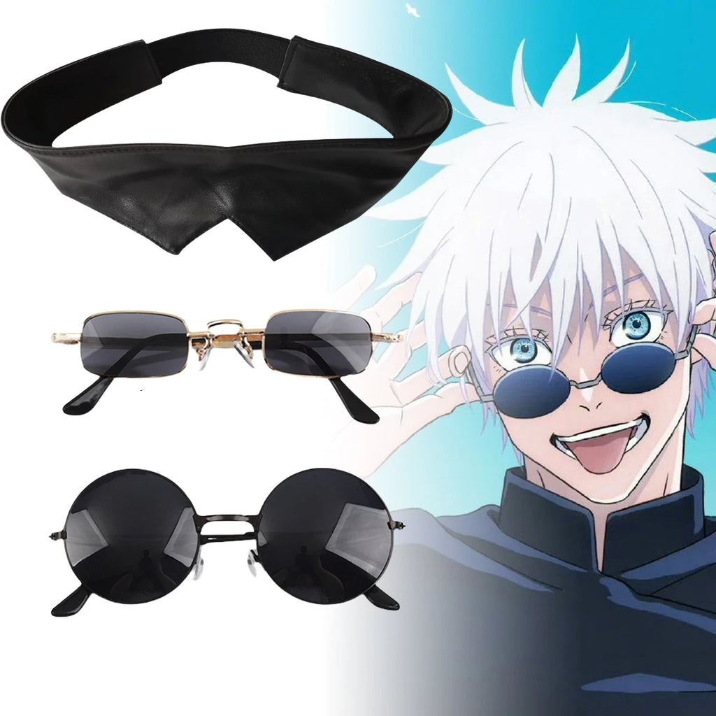 Kit Cosplay Gojo Satoru - Lunettes & Masque Demi-Visage Jujutsu Kaisen