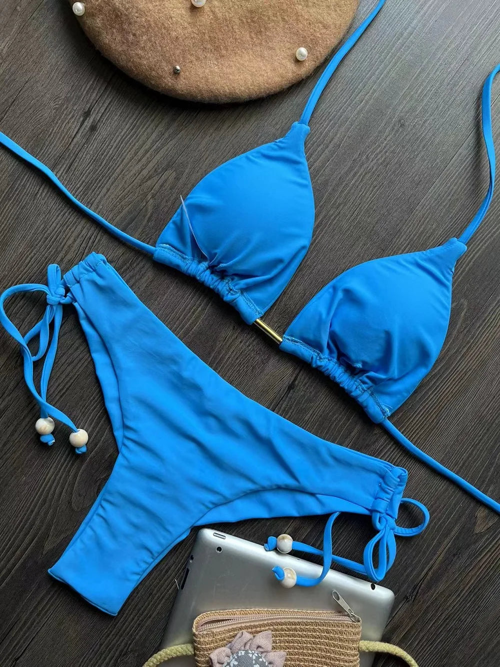 Bikini Femme Triangle Brésilien Push-Up – 13 Coloris | Maillot de Bain 2 Pièces Sexy Plage Été