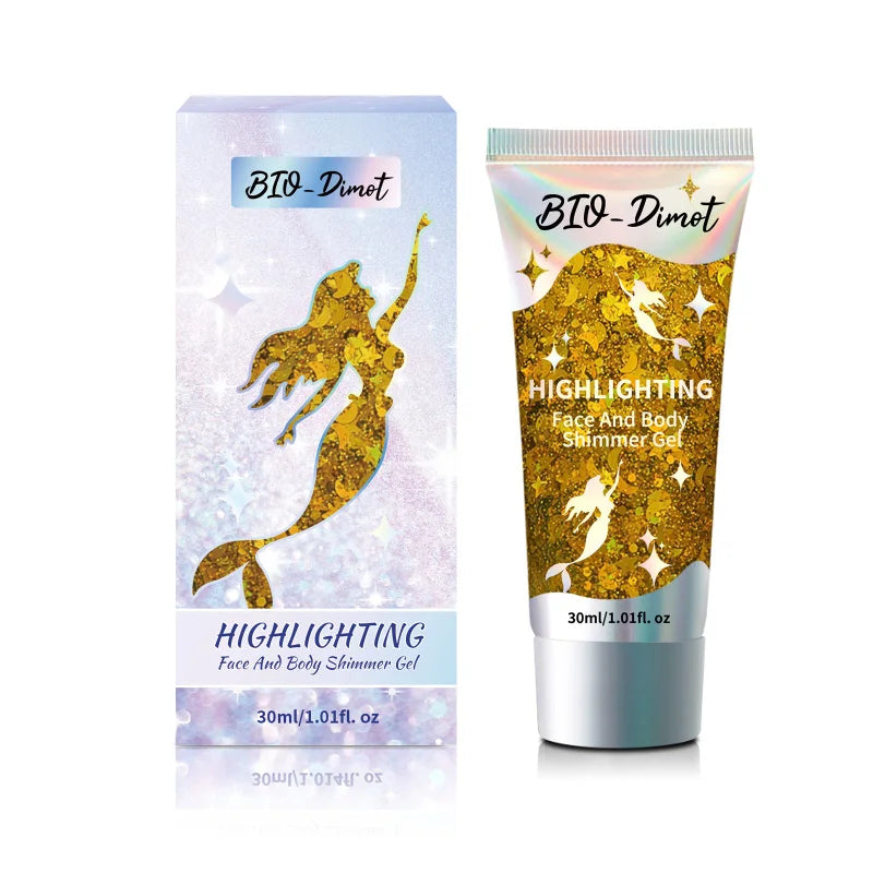 Gel Pailleté BIO-Dimot 30g – Visage, Corps, Ongles & Cheveux | Fête & Maquillage Artistique