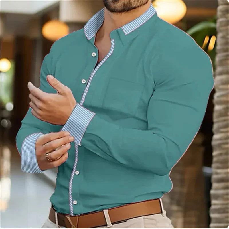 Chemise Homme Business Col Revers Bureau Casual Outdoor Street Douce Confortable Grande Taille XS-6XL Tendance Élégante – Chemise Premium Polyvalente | Mode Homme Business Premium