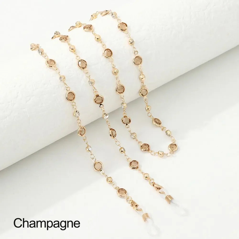 Chaîne de Lunettes Cristal Colorée – Cordon Lunettes de Soleil & Collier Tendance | Accessoire Femme