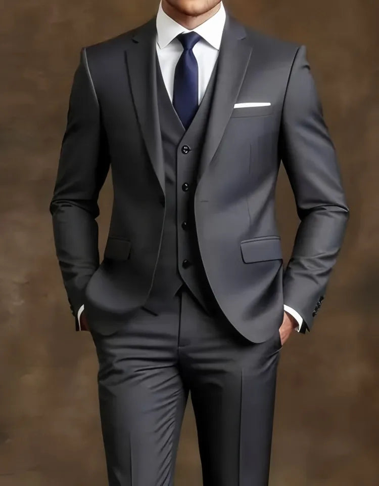 Costume Homme Slim Fit Noir – Ensemble Tuxedo Élégant Mariage & Cérémonie | Mode Homme Premium