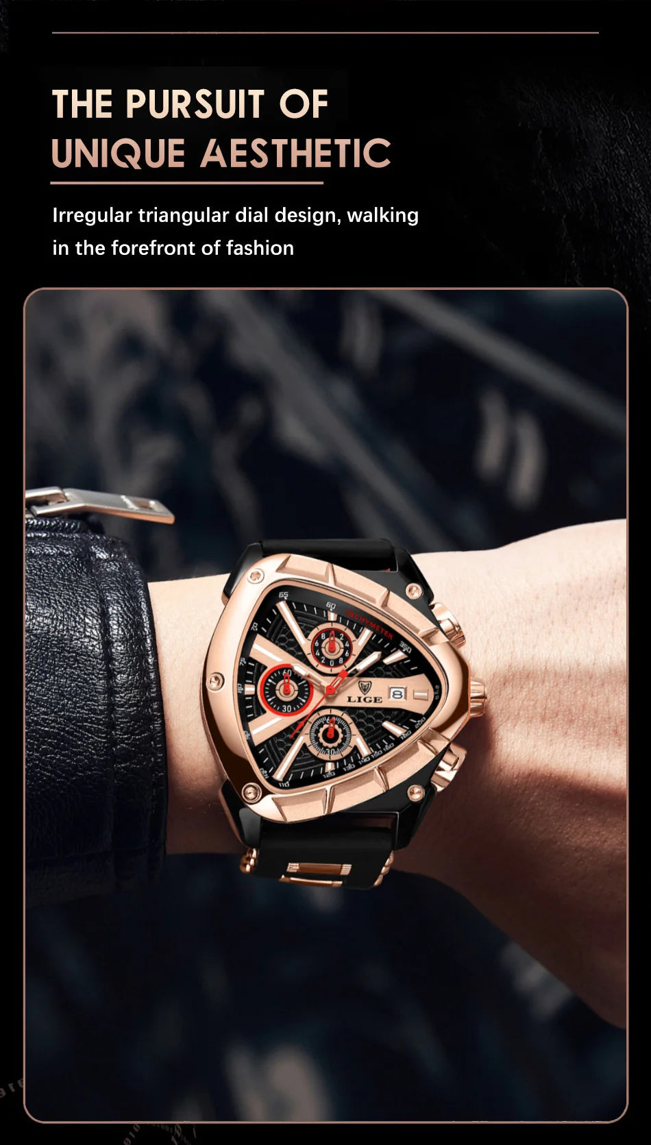 Herrenuhr LIGE Chronograph Militär Sport Armbanduhr Quarz Wasserdicht Luxus Trendig | LIGE Chronograph Militär Premium-Uhr