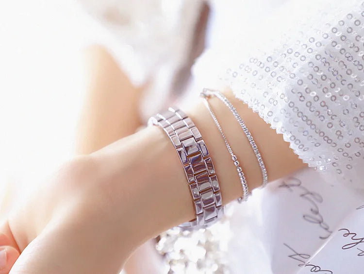 Montre Femme Or Bracelet Dress Luxe 2025 – Acier Complet Élégante Fashion Top Brand
