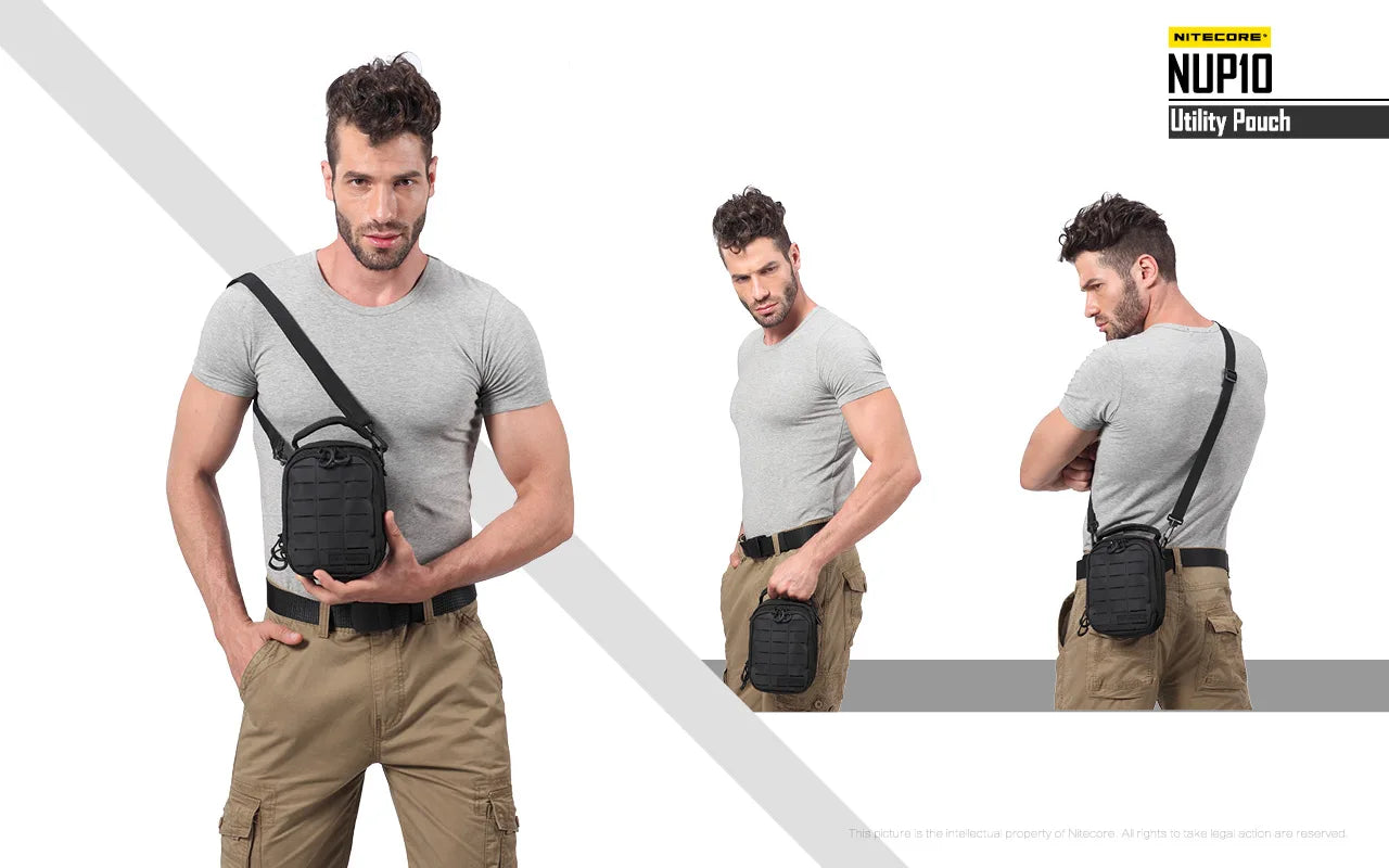 Sac Tactique NITECORE NUP10/NUP20 – Bandoulière Nylon 1000D Molle Crossbody Ceinture Homme Femme