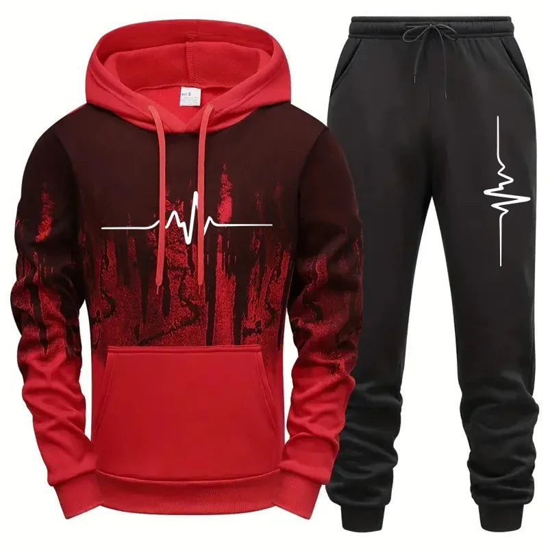 Herren-Trainingsanzug 2-teilig Hoodie + Jogginghose Casual Sport Komfort Alltag Mode Vielseitig Premium – Komplettes Sportoutfit | Herren Sportmode Premium