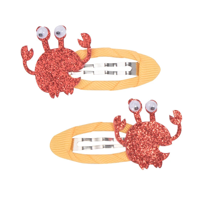 Lot 2 Barrettes Fille Bébé Motifs Adorables – Pinces Cheveux Enfant Animal Fruit Fleur Lapin Kitty