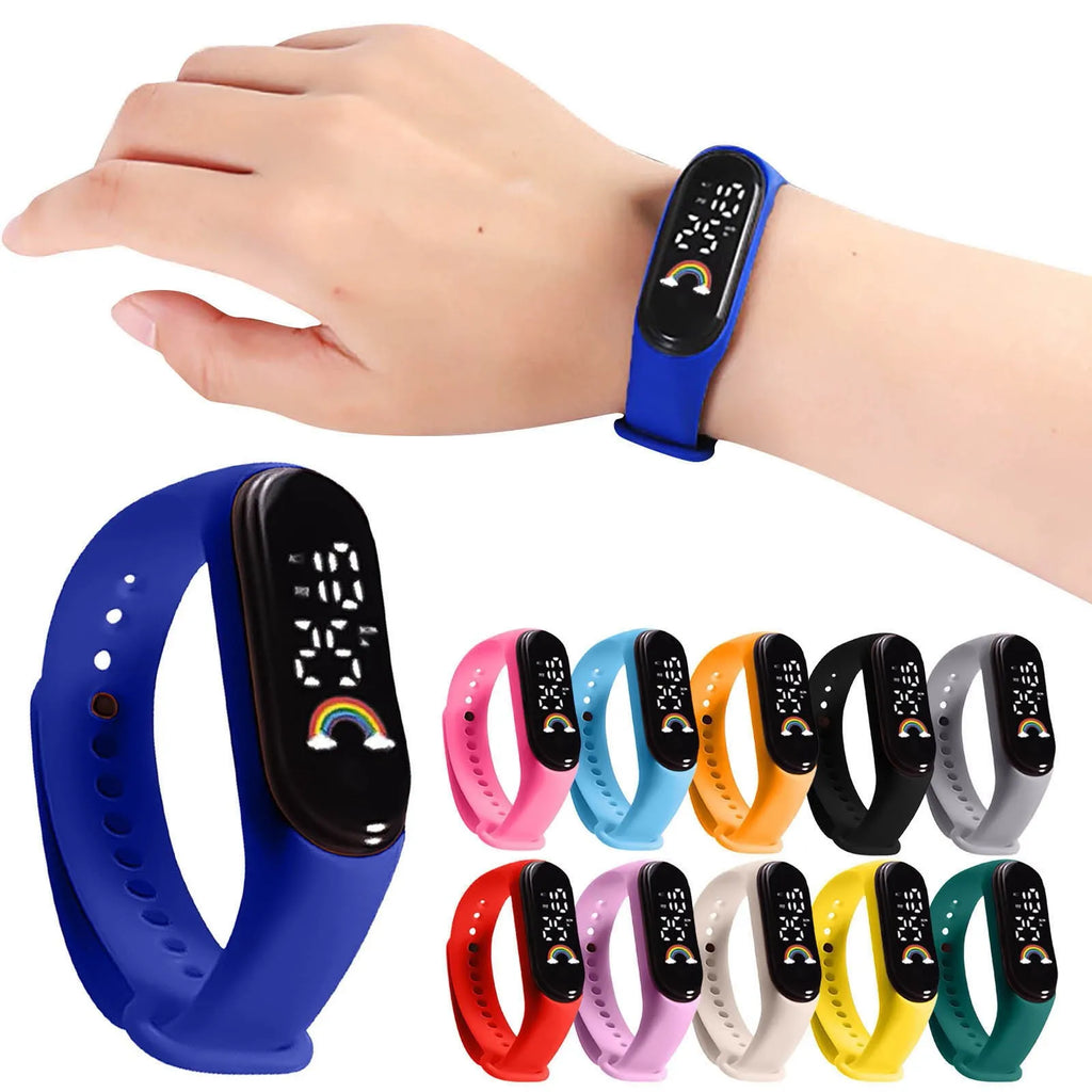 Montre Enfant Fille Garçon LED Tactile Sport – Bracelet Électronique Étanche Tendance 2025