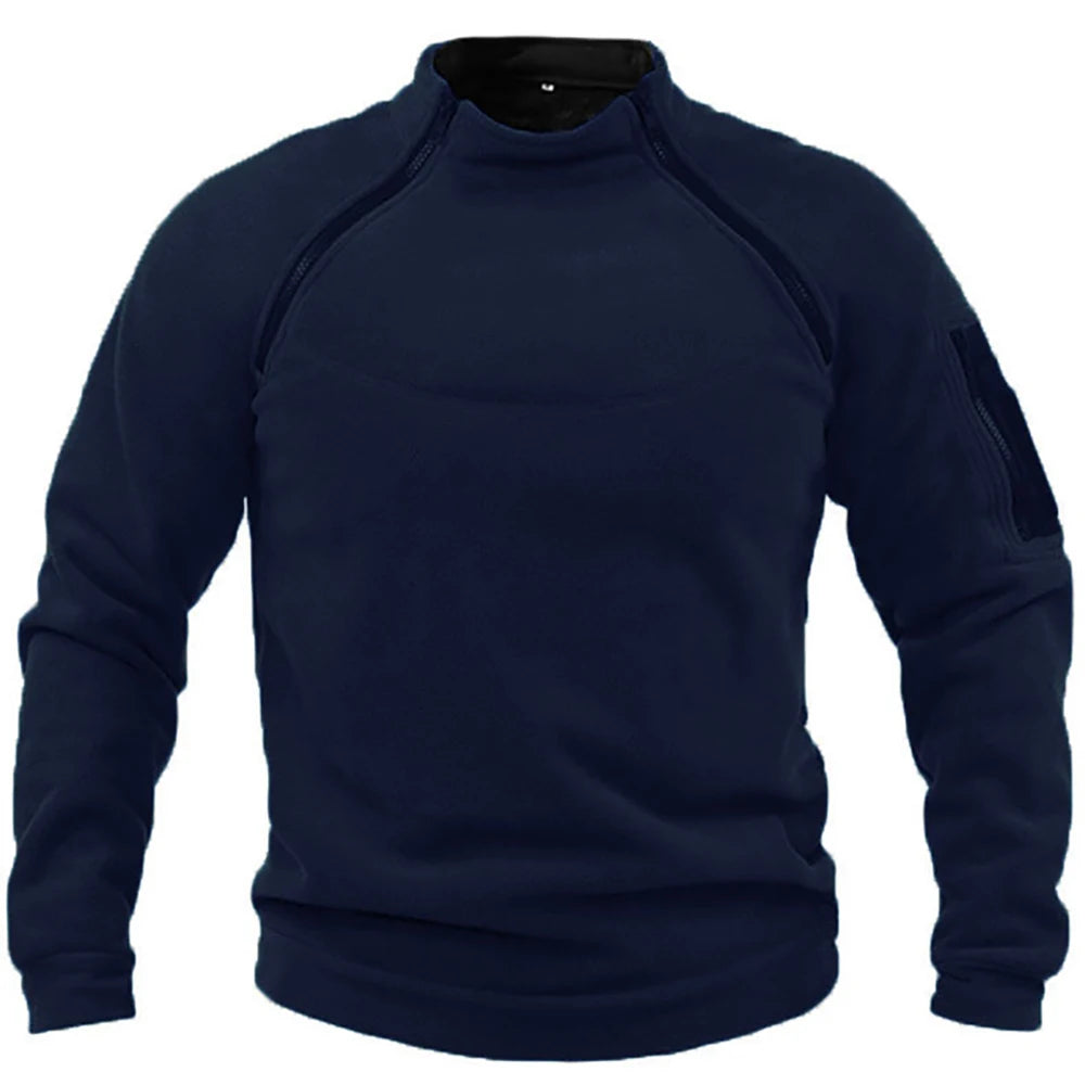 Herren Taktische Outdoor Fleecejacke mit Reißverschluss Winddicht Thermisch Warm Wandern Sweatshirt Herbst Winter | Premium Taktische Outdoor Fleecejacke