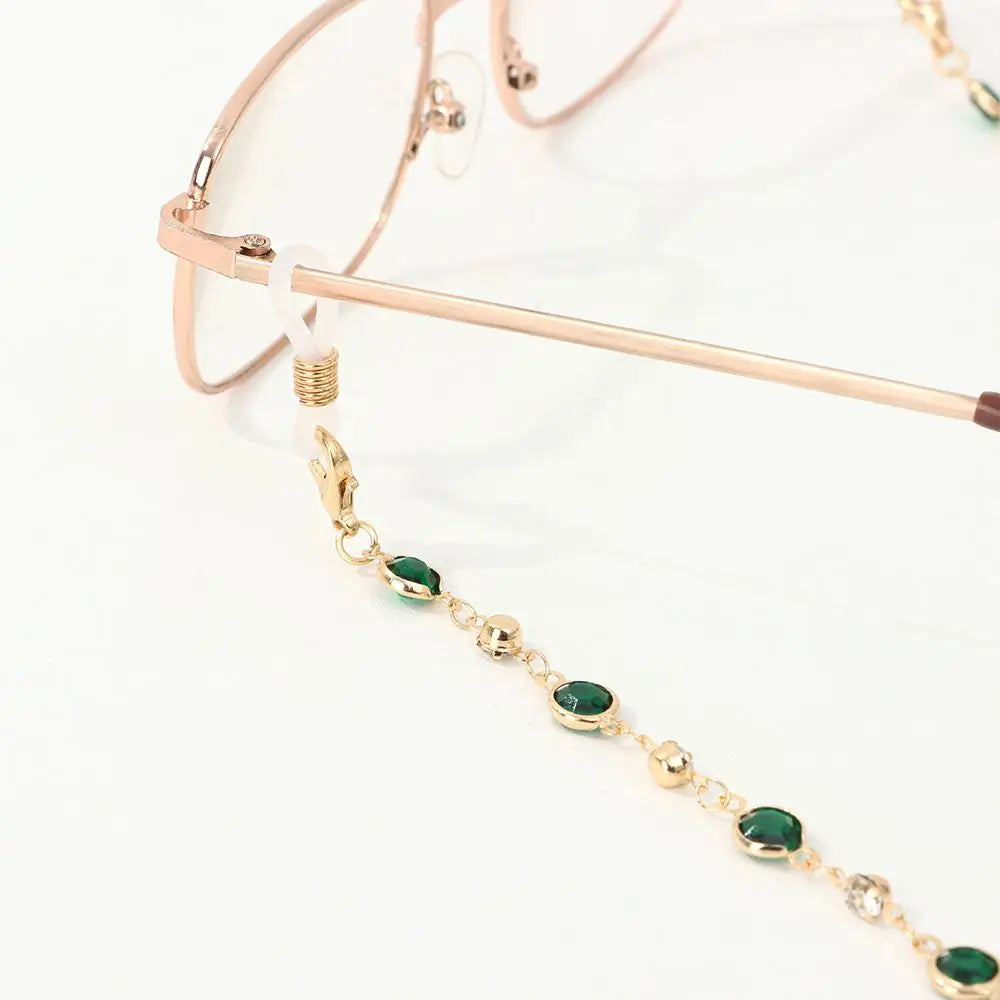 Chaîne de Lunettes Cristal Colorée – Cordon Lunettes de Soleil & Collier Tendance | Accessoire Femme