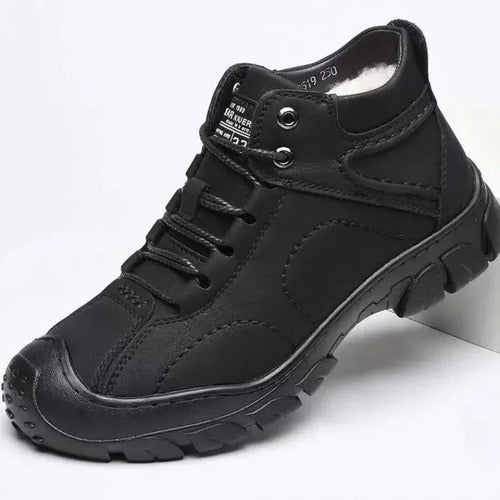 Boots Neige Homme Lace-up Plush Hiver 2025 – Cuir High-Top Casual Outdoor Chaud