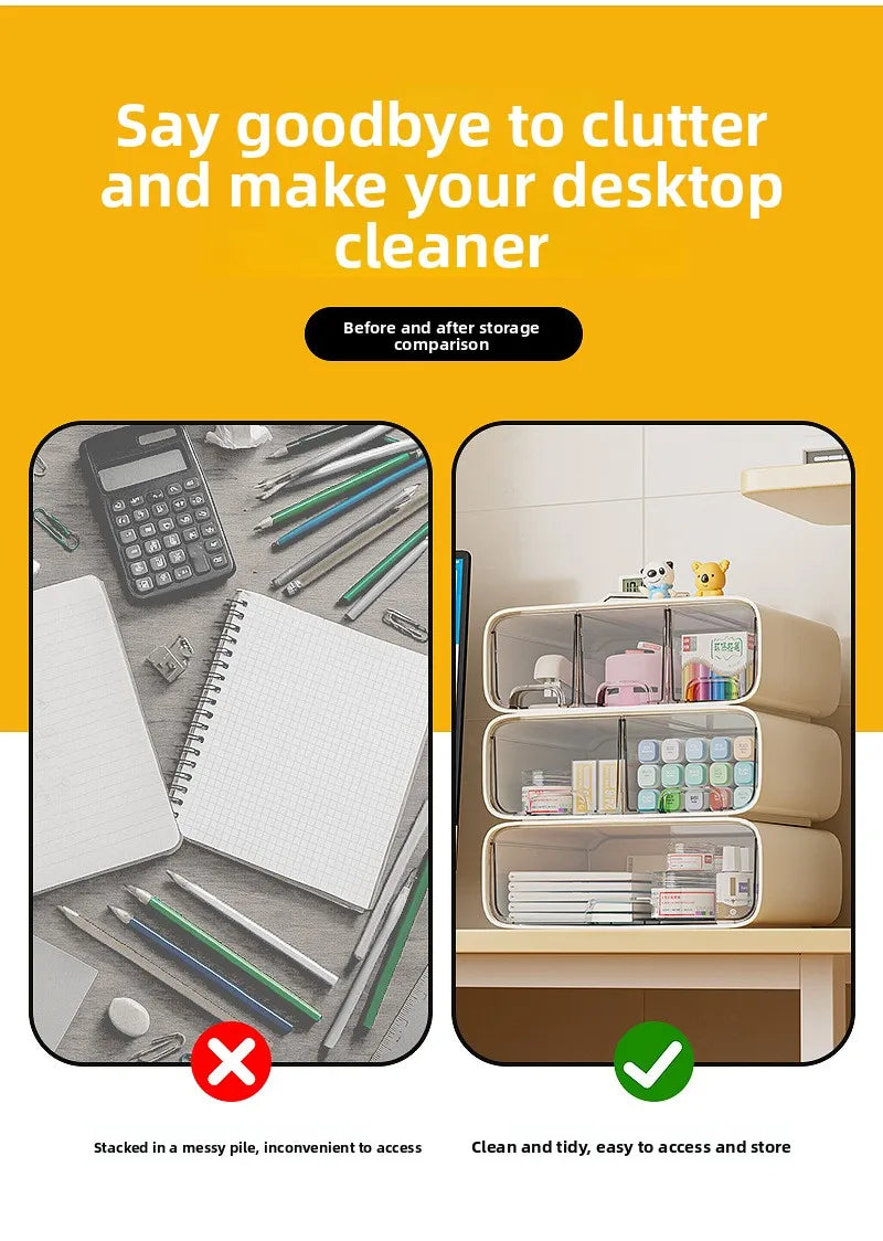 Boîte Rangement Bureau Tiroirs – Cosmétiques Papeterie Organisateur Multifonction
