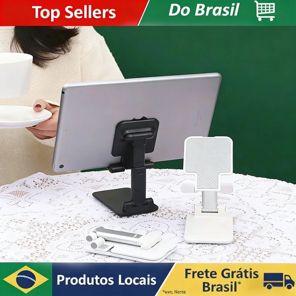 Support Téléphone & Tablette Bureau Pliable Réglable – Universel | Smartphone, iPad & PC