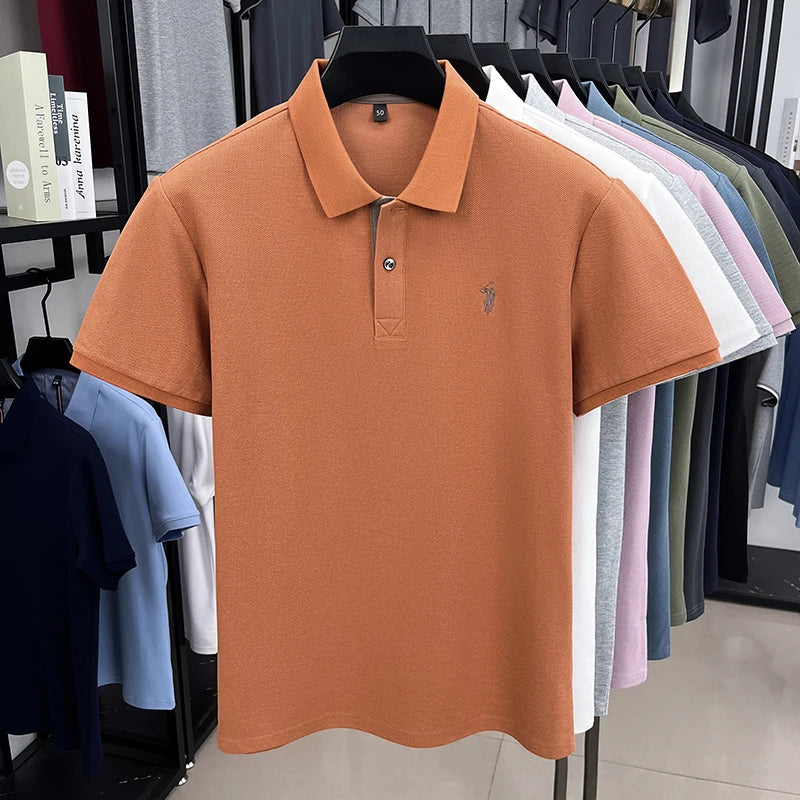 Polo Homme 100% Coton Manches Courtes Broderie Poney Élégant Golf Casual Été – Style Designer Premium | Mode Homme Luxe