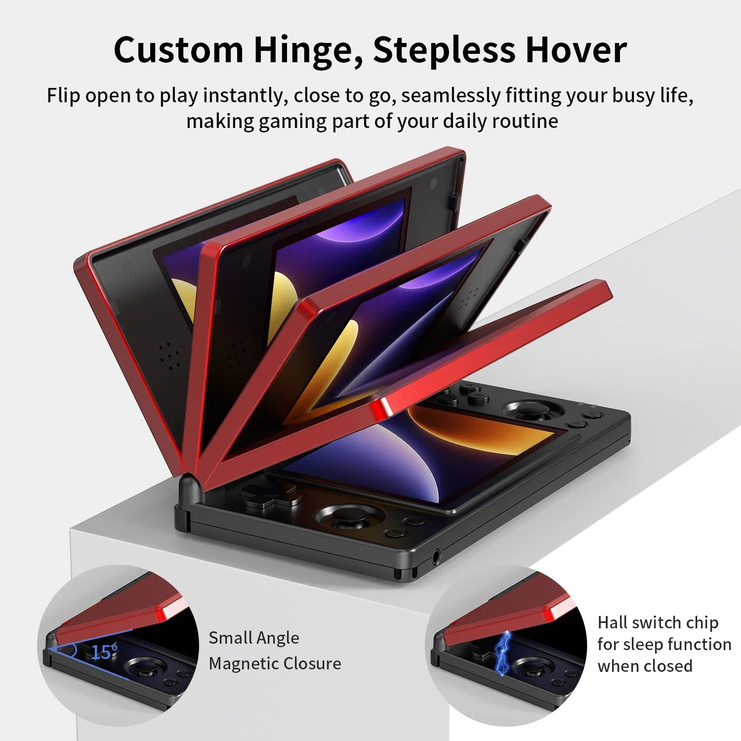 ANBERNIC RG DS Console de Jeu Flip 4'' IPS – Double Écran Multi-Touch, Android 14, WiFi Streaming & IA | PS2 & Rétro