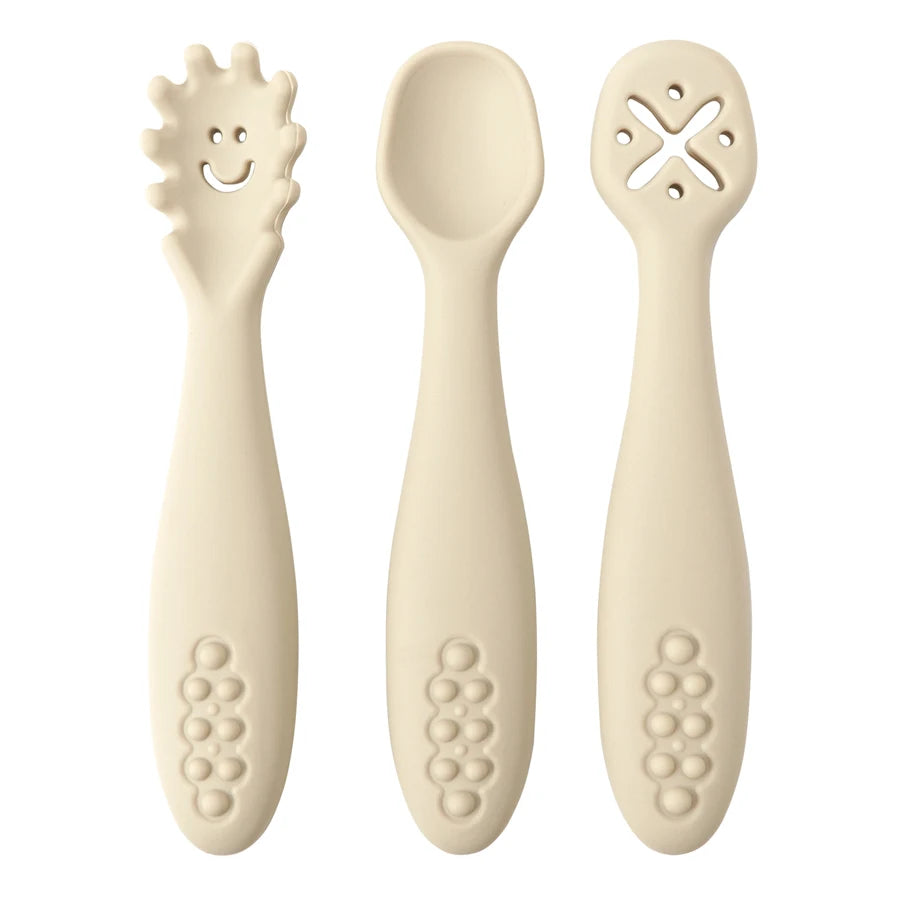 Set de 3 Cuillères d'Apprentissage Bébé – Couverts Ergonomiques pour Tout-Petits