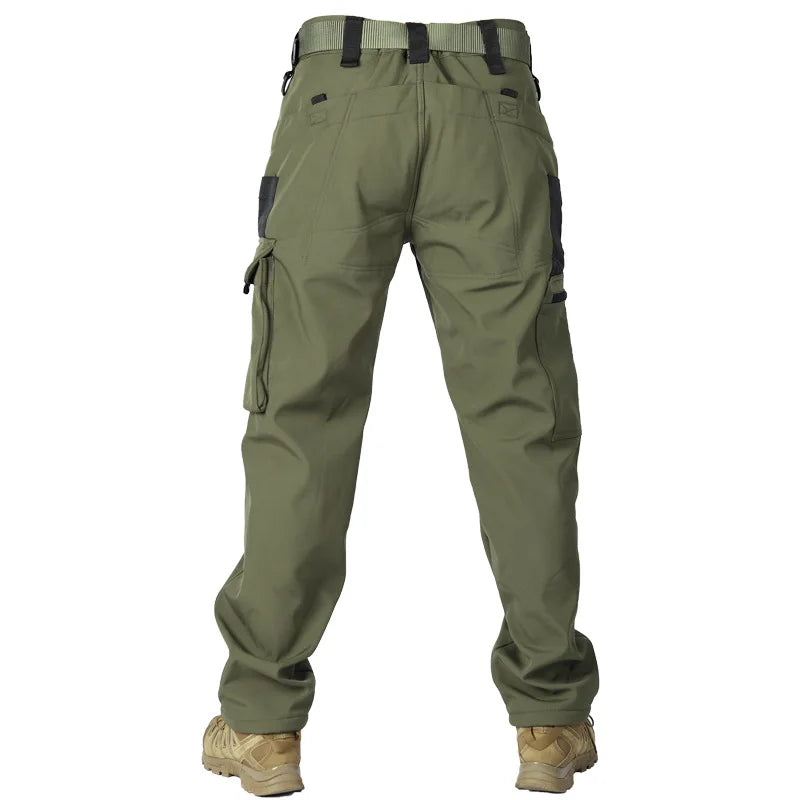 Herren Taktische Fleece Softshell Cargohose Multipocket Outdoor Wandern Sport Militär Warm Herbst Winter Arbeit – Premium Tactical Hose Allrounder | Outdoor Mode Premium Herren