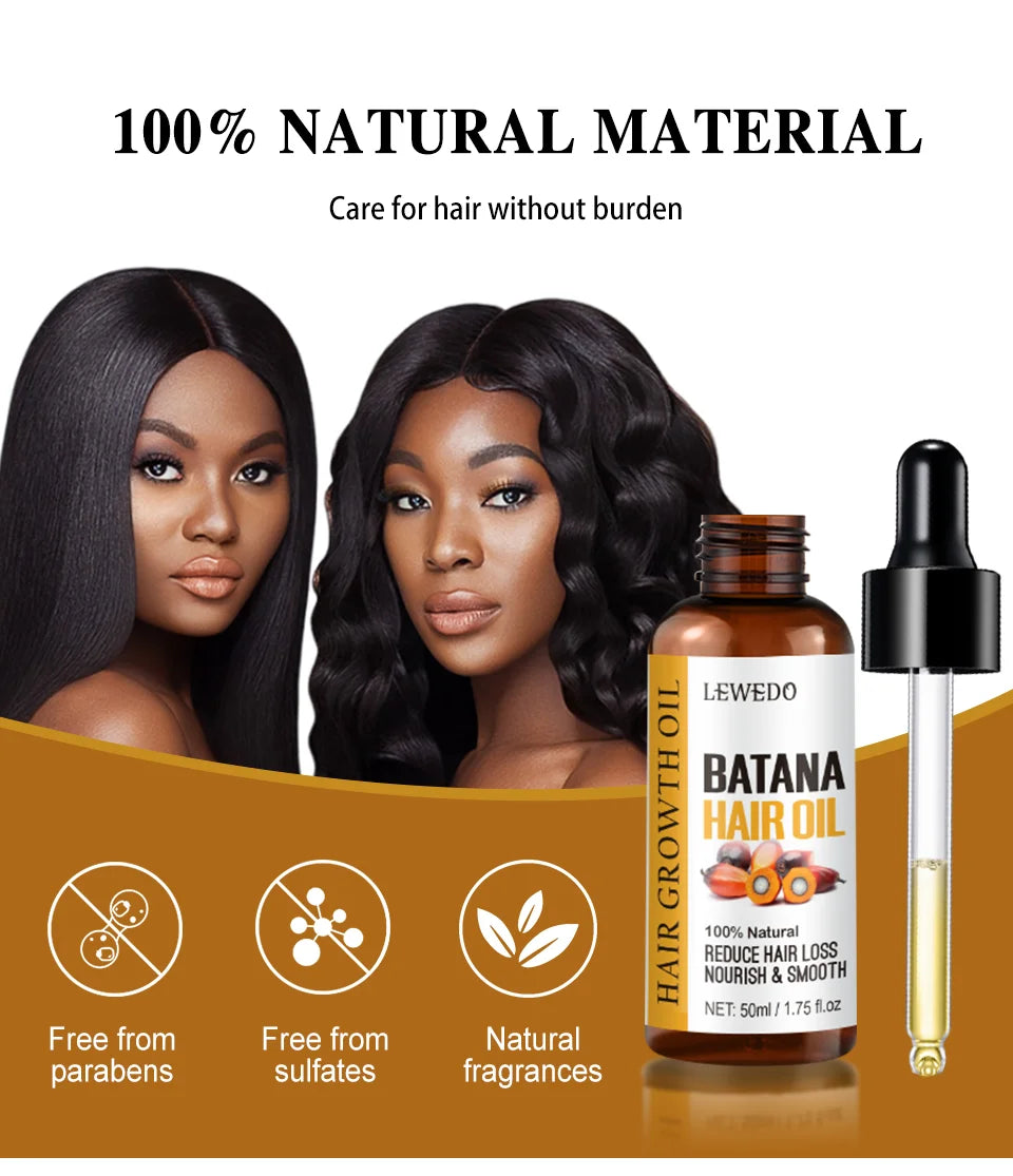 Huile de Batana Pure Lewedo Naturals – Repousse Rapide, Anti-Chute & Brillance | Soin Capillaire Naturel | Homme & Femme