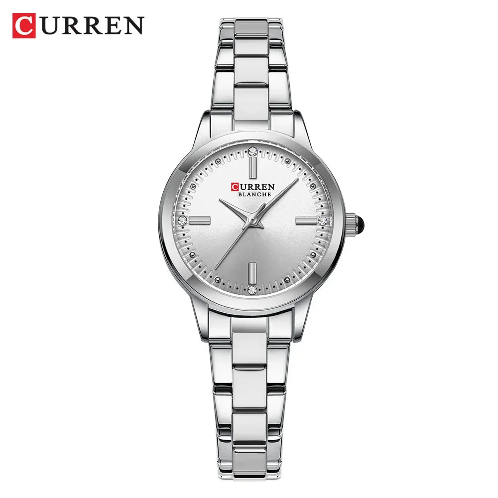 Montre Femme Luxe CURREN Dorée Quartz Acier Inoxydable – Étanche Élégante Minimaliste