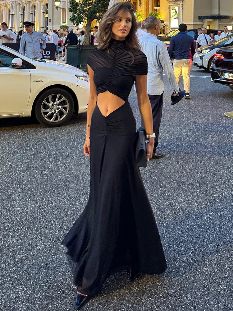 High-Waist Bodycon Maxi-Kleid mit Cut-Outs – Sexy Damen Club- & Abendmode | XIAOTANG