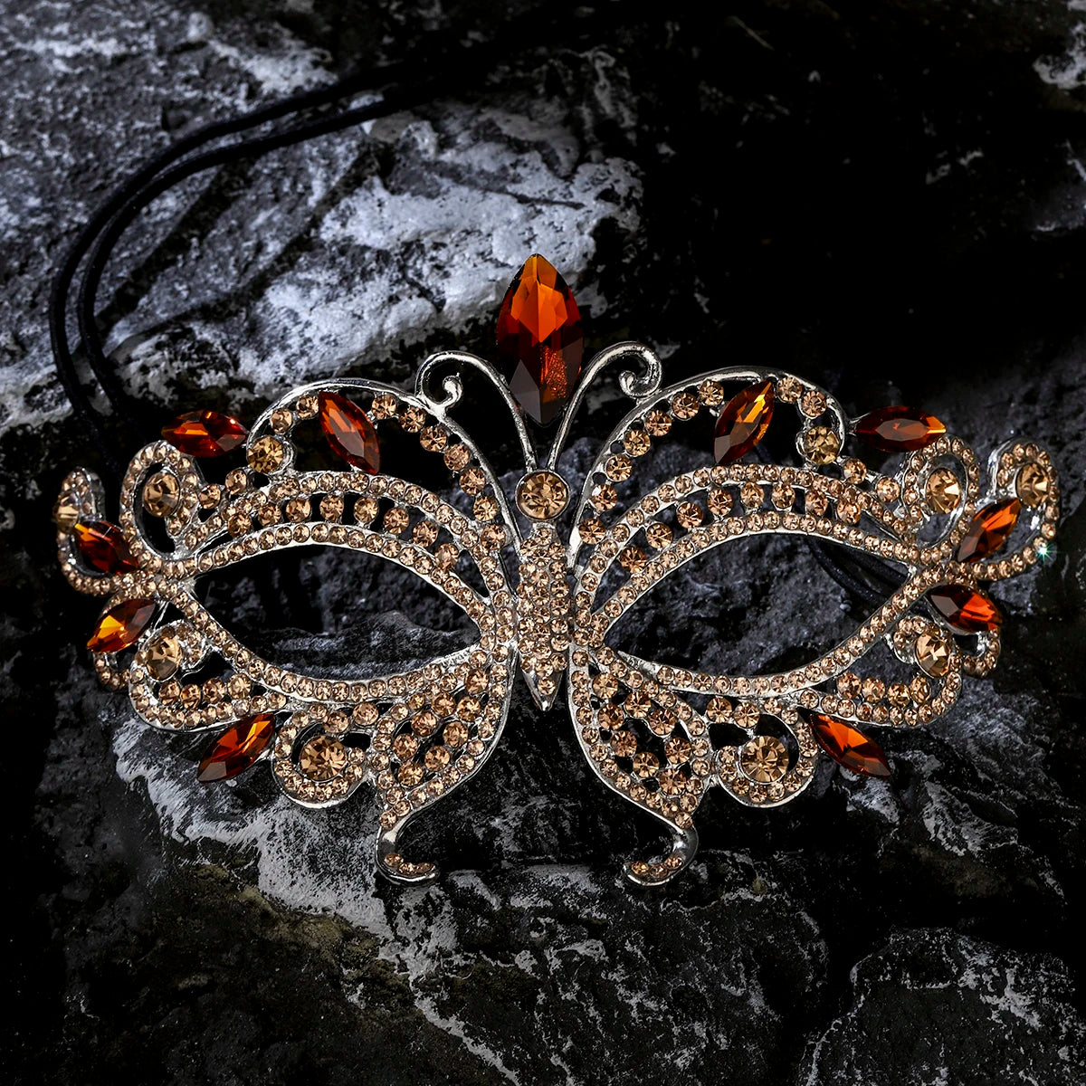 Halbgesichtsmaske Schmetterling Strass - Maskerade, Halloween & Party
