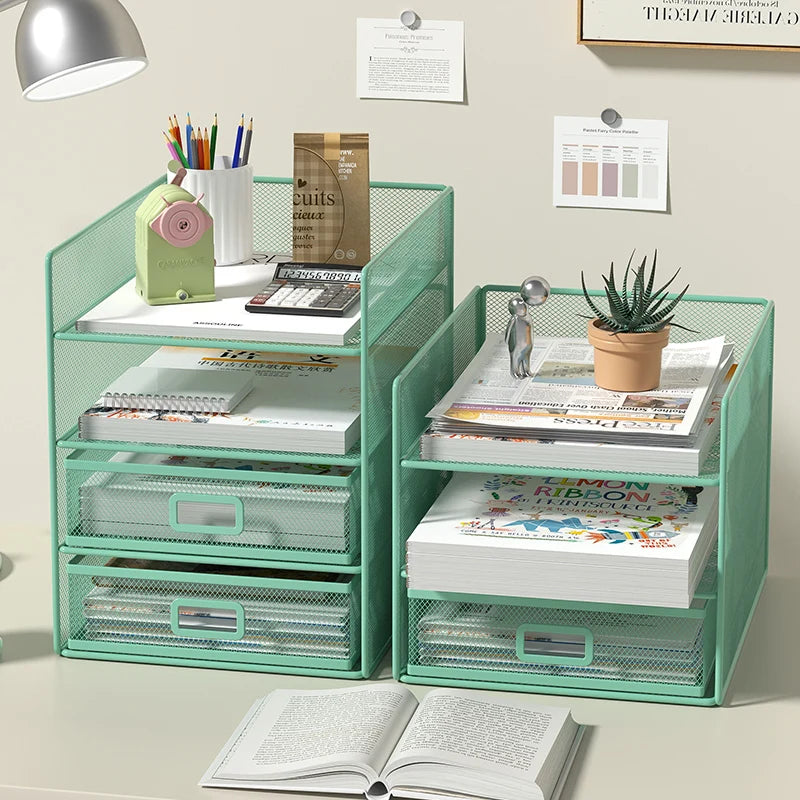 Rack Courrier 4 Niveaux Trieur Papier – Organisateur Bureau Dossiers Lettres Empilable