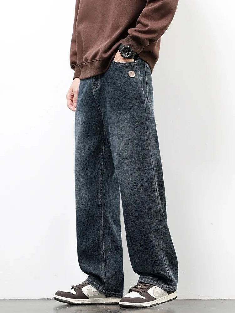 Jean Homme Droit Baggy Large Jambe Retro Américain Streetwear Korean Fashion Loose Denim Casual Printemps Automne Tendance – Jean Premium Wide Leg Urban | Mode Homme Streetwear Premium