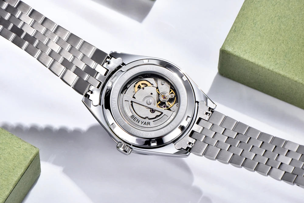 Montre Homme Luxe BENYAR Mécanique Automatique Acier – Étanche Sport Top Brand