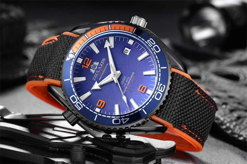 Herrenarmbanduhr Automatik Mechanisch Luxus – Gummiarmband Leuchtend Wasserdicht Kalender