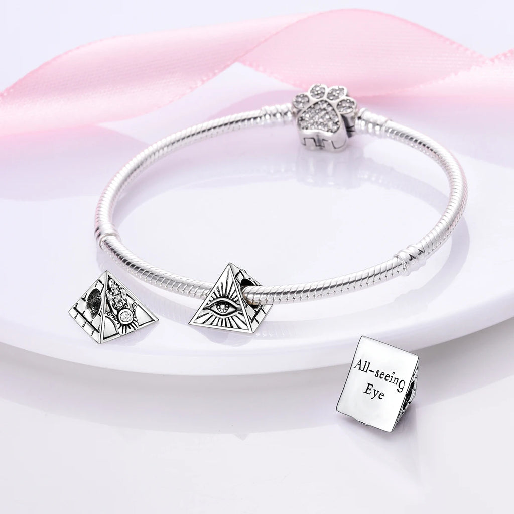 Charm Argent 925 Pendentif Croix, Ange, Pyramide & Pharaon – Breloque Spirituelle & Symbolique DIY | Compatible Bracelet Original | Bijou Personnalisé