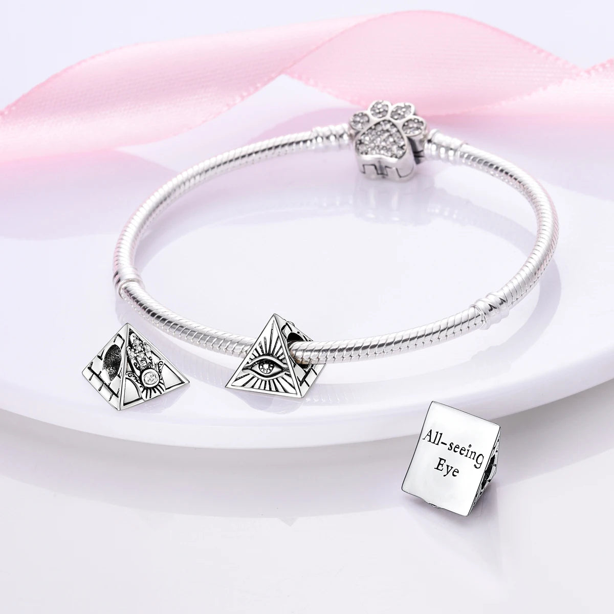 Charm Argent 925 Pendentif Croix, Ange, Pyramide & Pharaon – Breloque Spirituelle & Symbolique DIY | Compatible Bracelet Original | Bijou Personnalisé