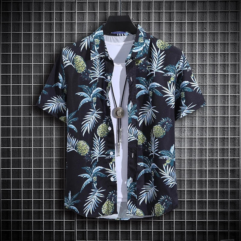 Herren Polohemd Sommer bedruckt Kurzarm leicht Stehkragen – Strand Freizeit Top Trend | Elegante Herrenmode