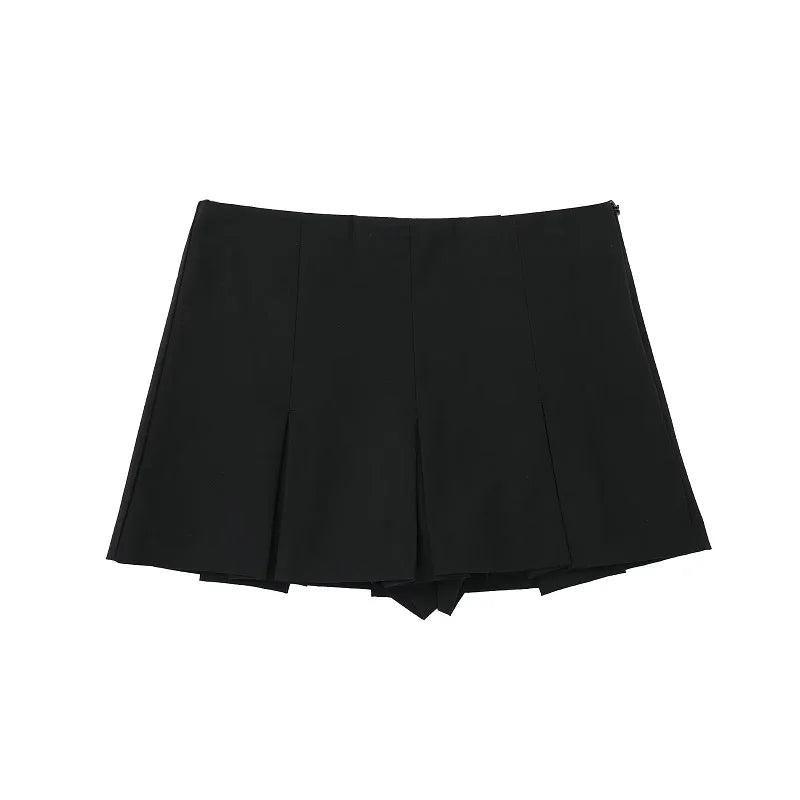 Skort Plissé Taille Haute Mini Femme - Short Jupe Casual Été & Vacances | MUJER 2025