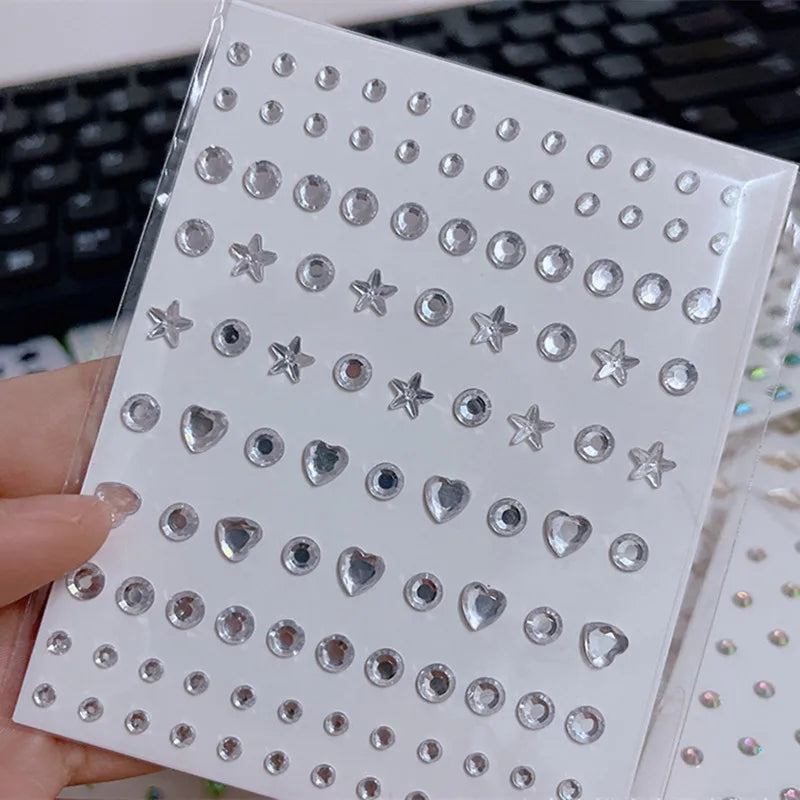 Stickers Strass Visage Jetables – Diamants Acryliques Crystal Larme & Yeux | Maquillage Scène & Festival