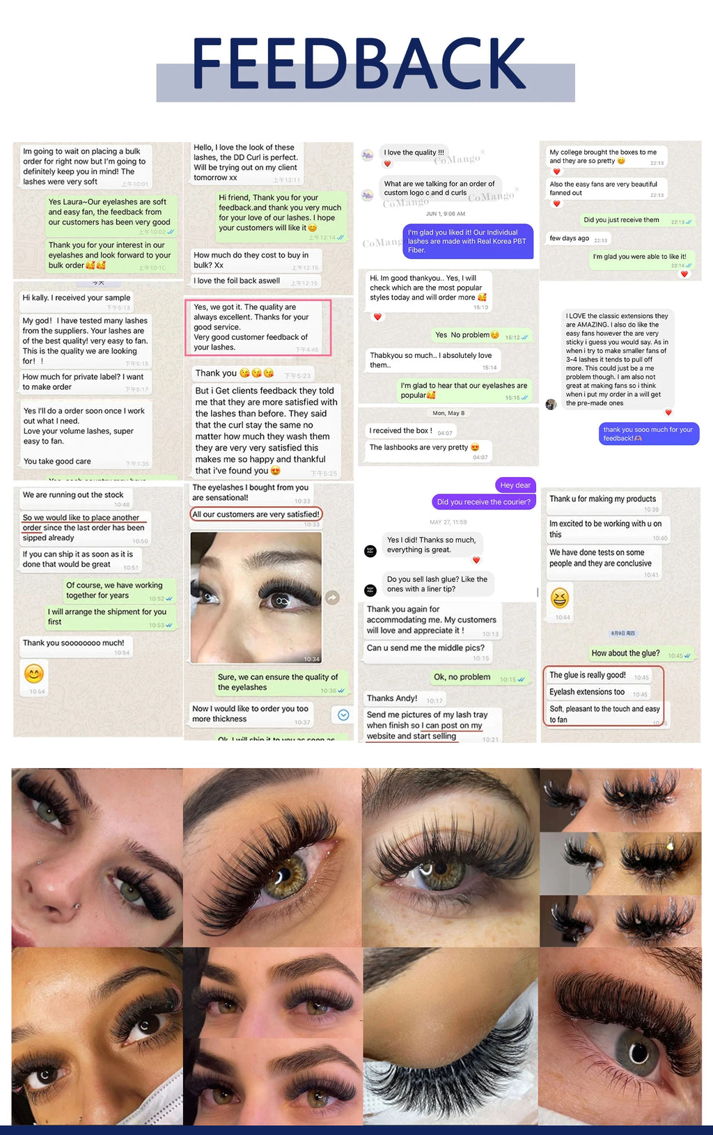 Extensions Cils CoMango Fox Anime Spire – Fans Pré-faits Volume Naturel | Fournisseur Maquillage