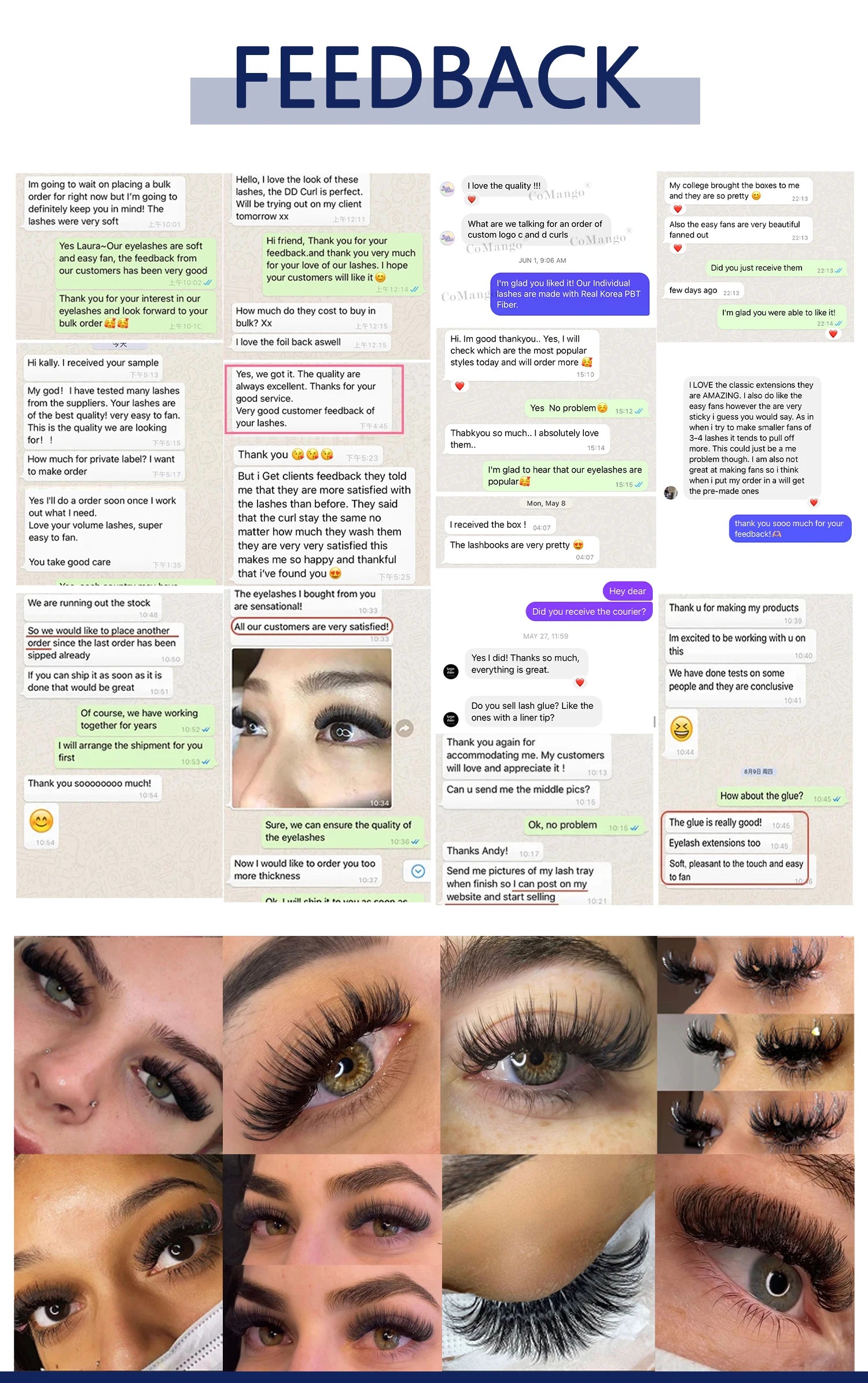 Extensions Cils CoMango Fox Anime Spire – Fans Pré-faits Volume Naturel | Fournisseur Maquillage