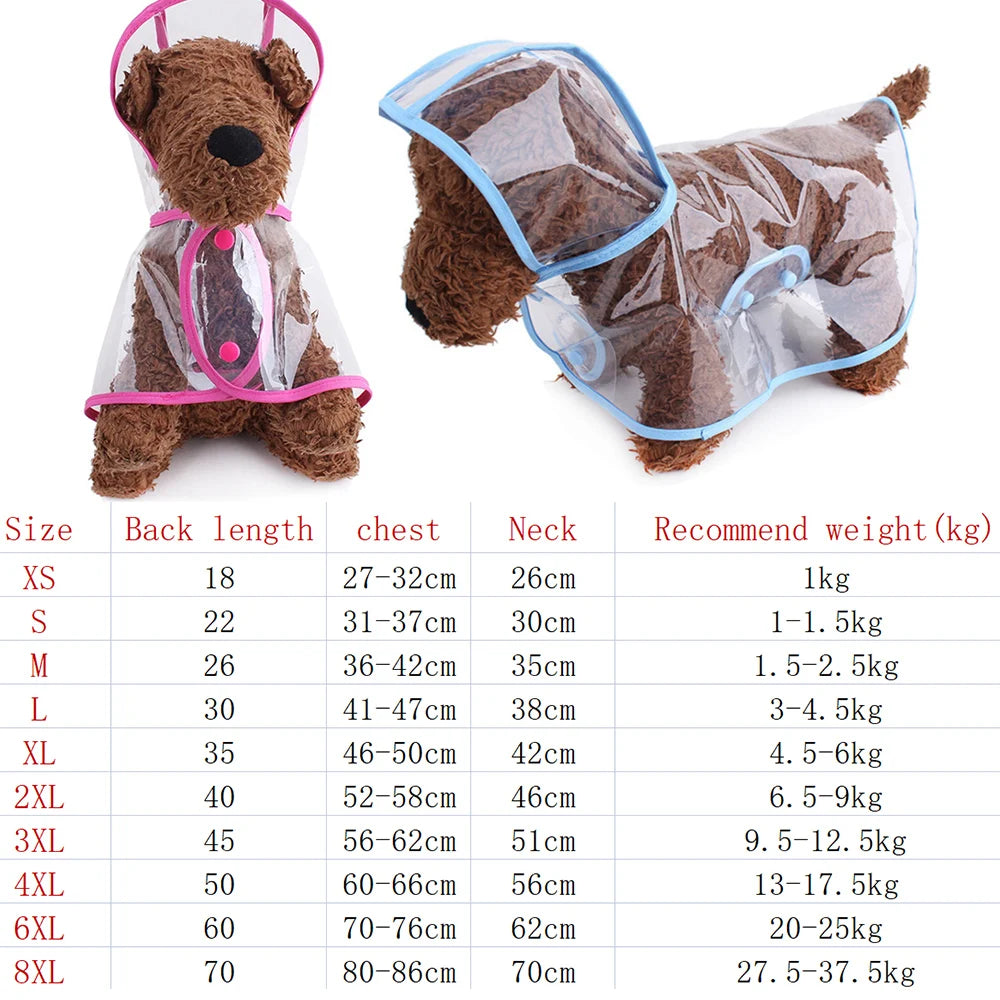 Imperméable Chien Transparent Poncho Imperméable Mode Bords Colorés Personnalisés – Costume Pluie Grande Race | Accessoires Chien