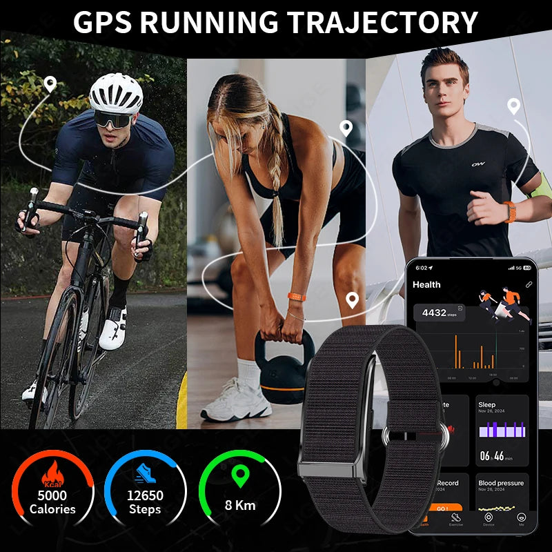 Bracelet Connecté Sport & Santé – Suivi Continu 24h/24 | Sommeil, Stress & Multi-Sport | Monitoring Santé Automatique