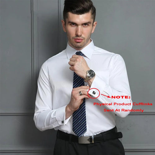 Chemise Homme Classique Poignets Français Manches Longues Coupe Standard – Formelle Business Mariage Bureau Blanche Élégante | Mode Homme Premium