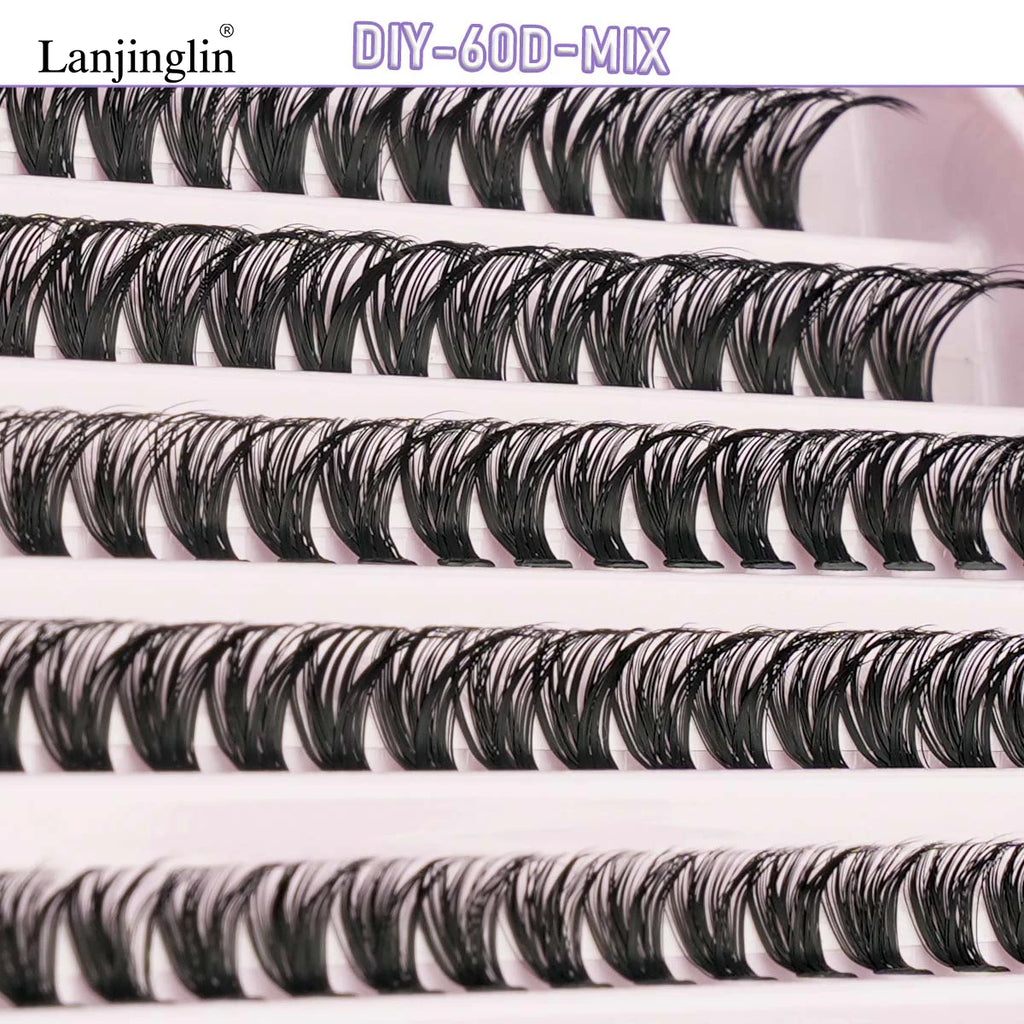 Kit Extension Cils DIY 160-200 Pcs – Cils Individuels Cluster avec Colle & Scellant | Faux Cils Maquillage