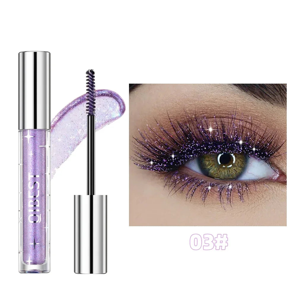 Mascara Diamond Galaxy Paillettes Glitter – Waterproof Longue Tenue Courbe & Volume | Shimmer Maquillage Cils