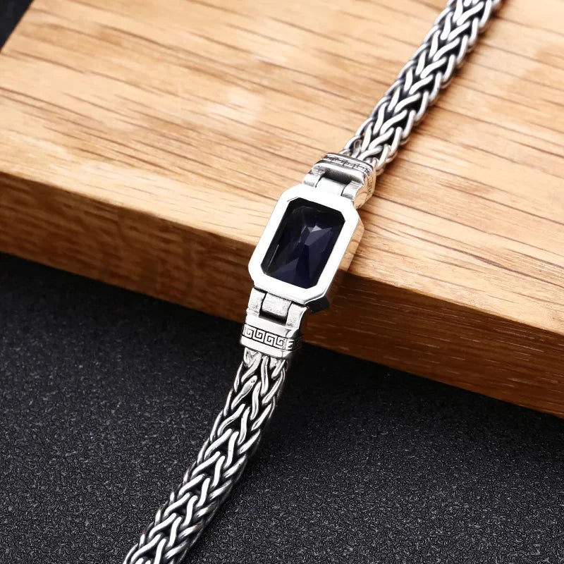 Bracelet Cord Tressé Main 5MM Couleur Argent – Style Retro & Hip Hop | Bijou Unisexe Homme & Femme | Accessoire Mode Tendance